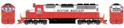 Athearn HO ATH87329 DCC/Tsunami 2 Sound Equipped EMD SD40 Locomotive Western Maryland WM #7446
