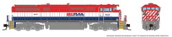 Rapido Trains Inc N 540550 DCC/ESU LokSound Equipped GE Dash 8-40CM Locomotive British Columbia Railway 'Red, White, Blue Scheme w/yellow Frame Stripe' BCRail #4621