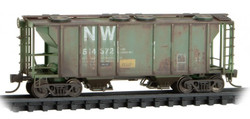 Micro Trains Line N 095 44 110 PS-2 2-Bay Covered Hopper Weathered Norfolk & Western NW #514372