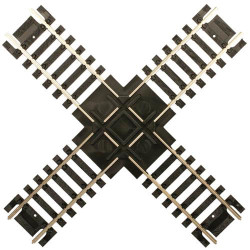 Atlas HO 176 Code 100 Nickel-Silver Rail Black Ties Custom-Line Crossing 90-Degrees - 6" - 1 Piece