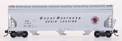 Intermountain N 67051-20 ACF 4650 Cu. Ft. 3 Bay Covered Hopper Great Northern 'Slanted Lettering, red Rocky Logo' GN #171773