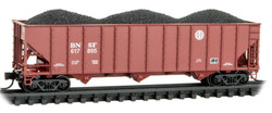 Micro Trains Line N 108 00 642 100-Ton 3-Bay Ribside Open Hopper w/Coal Load Burlington Northern Santa Fe BNSF #617895