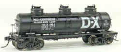 Tangent Scale Models HO 11522-01 General American 1928-Design 6000 Gallon 3-Compartment Tank Car 'Mid-Continent D-X Tulsa 1939+' COSX #930