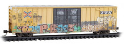 Micro Trains Line N 123 44 016 60' Rib Side Double-Plug Door High-Cube Boxcar Weathered w/modified door detail Railbox TBOX #665919