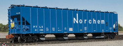 ScaleTrains Rivet Counter N SXT39326 Pullman-Standard 5820 Covered Hopper Pullman Transport Leasing/Norchem/Blue PTLX #41232