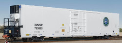 ScaleTrains Rivet Counter HO SXT40142 Trinity 82' 7711 Mechanical Reefer BNSF 'Logo Icicles' Conspicuity Stripes Carrier Non-Sound BNSF #793927