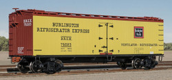 ScaleTrains Fox Valley Models HO SXT15078 PC&F R-40-2 Wood Reefer Burlington Refrigerator Express BREX #75937