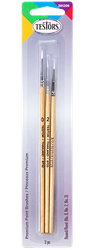 Testors Paint Brushes TES281206 Premium 3 Pack with 3 sizes of Round Brushes No. 0, No. 2, No. 3