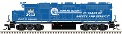 Atlas Master Silver Series N 40005604 DCC Ready EMD GP38 Locomotive w/DBs & F/R Ditch Lights Conrail 'Spirit of Conrail' CR #2943