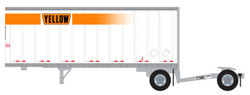 Trainworx N 42885-01 28' Pup Van Trailer with Converter Dolly Yellow #1 Narrow Lettering Logo