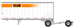 Trainworx N 42885-02 28' Pup Van Trailer with Converter Dolly Yellow #2 Narrow Lettering Logo