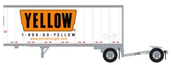 Trainworx N 42885-04 28' Pup Van Trailer with Converter Dolly Yellow #4 Billboard Lettering Logo