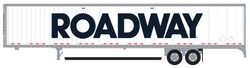 Trainworx N 45384-04 Hyundai 53' Dry Van Semi Trailer with Skirts Roadway #1 Billboard Block Lettering