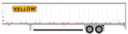Trainworx N 45385-05 Hyundai 53' Dry Van Semi Trailer with Skirts Yellow #2 Wide Lettering Logo