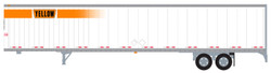 Trainworx N 45385-07 Hyundai 53' Dry Van Semi Trailer Yellow #1 Orange Fading Stripe & Narrow Lettering Logo
