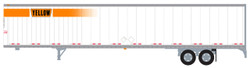 Trainworx N 45385-08 Hyundai 53' Dry Van Semi Trailer Yellow #2 Orange Fading Stripe & Narrow Lettering Logo
