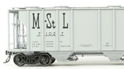Tangent Scale Models HO 35012-12 PS-2 3215CuFt Covered Hopper Minneapolis and St. Louis 'Delivery Gray 11-1958' M&StL #71037