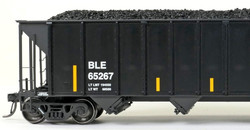 Tangent Scale Models HO 32063-22 Pullman-Standard 3400CuFt Quad Coal Hopper Bessemer and Lake Erie 'Conspicuity Repaint 2005+' BLE #65371