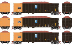 Athearn HO ATH7667 Thrall High Side Gondola with Load DJJX #3 3-Pack