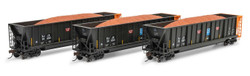 Athearn HO ATH-1398 Berwick Bathtub Extended Side Gondola with Load DJJX Primed For Grime 3-Pack