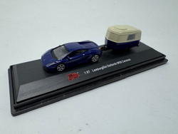 Malibu Internation Ltd HO Lamborghini Gallardo with Caravan Trailer - Black