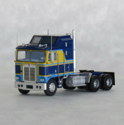 Trainworx N 41066 Kenworth K100 Tractor w/Aerodyne Sleeper Cab Potomac Blue and Yellow