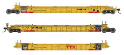 Walthers Mainline HO 910-55832 NSC Articulated 3-Unit 53' Well Car TTX DTTX #786947