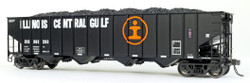 Tangent Scale Models HO 32114-07 IC Centralia Shops 3834CuFt Quad Coal Hopper Illinois Central Gulf 'Delivery Black 1977' ICG #363117