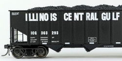 Tangent Scale Models HO 32114-10 IC Centralia Shops 3834CuFt Quad Coal Hopper Illinois Central Gulf 'Delivery Black 1977' ICG #363128