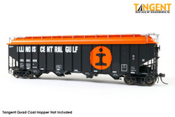 Tangent Scale Models HO 32109-01 Illinois Central Gulf ICG Orange Hopper Topper 1973+ 3-Pack 