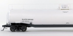 Tangent Scale Models HO 31160-03 NACC 1963 Design 33,000 Gallon Dual Diameter LPG/AA Tank Car NATX 'White Lease Delivery 1963' NATX #32020