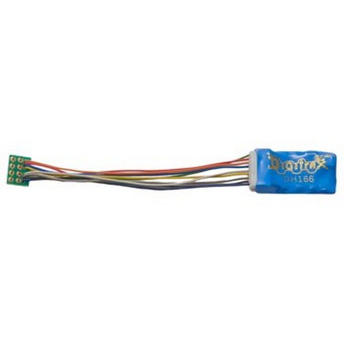Digitrax HO DH166P DCC Mobile Decoder with Easy Connect 9 Pin to DCC Medium Plug Long Harness