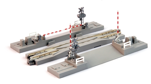 Kato N 20-027-1 Unitrack Crossing Gate and Rerailing Road Crossing Track 124mm 4-7/8" - 1 Piece