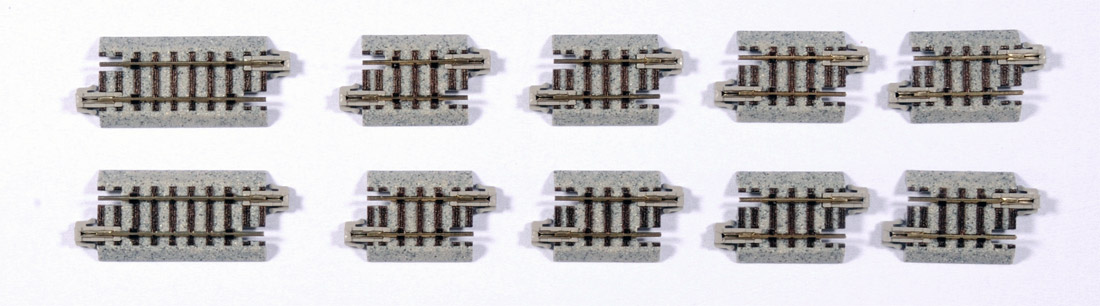 Kato N 20-091 Unitrack Straight Short Track Assortment Set - 10 Pieces