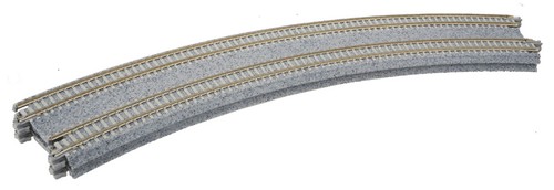 Kato N 20-181 Unitrack Concrete Tie Double Track Superelevated Curves 45 Degrees Radius 414mm/381mm 19"/15" - 2 Pieces