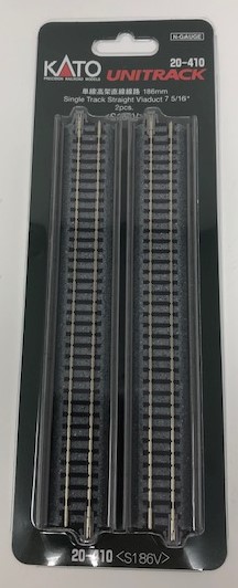 Kato N 20-410 Unitrack Single Track Straight Viaduct 186mm 7-5/16" - 2 Pieces