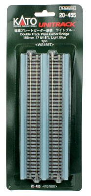 Kato N 20-455 Unitrack Double Track Plate Girder Bridge Light Blue 186mm 7-5/16