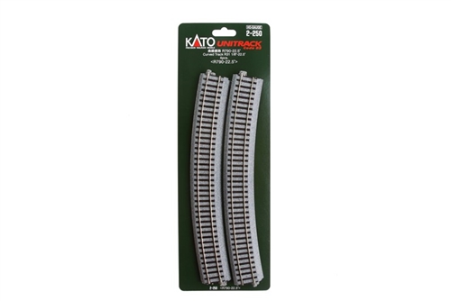 Kato HO Unitrack 2-250 Curved Track 790mm 31 1/8" Radius - 22.5 degrees 4 pieces