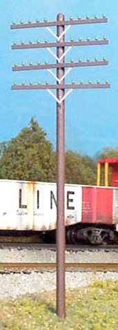 RIX HO 628-0034 Railroad Telephone Poles - Four Crossarm Kit - 12 Poles