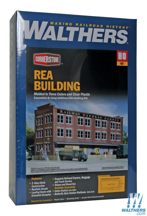 Walthers Cornerstone HO 933-3095 REA Building Railway Express Agency Transfer Building - Kit