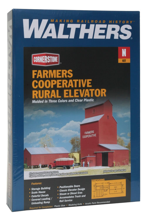 Walthers Cornerstone N 933-3238 Farmers COOP Rural Grain Elevator - Kit