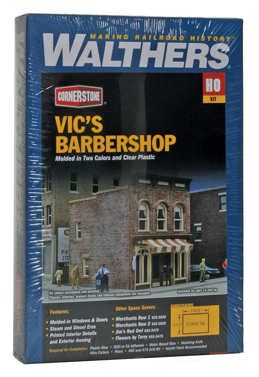 Walthers Cornerstone HO 933-3471 Vic's Barber Shop - Kit