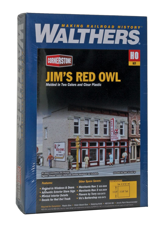 Walthers Cornerstone HO 933-3472 Jim's Red Owl Food Store - Kit