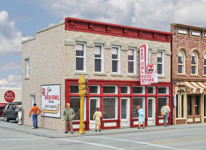 Walthers Cornerstone HO 933-3472 Jim's Red Owl Food Store - Kit