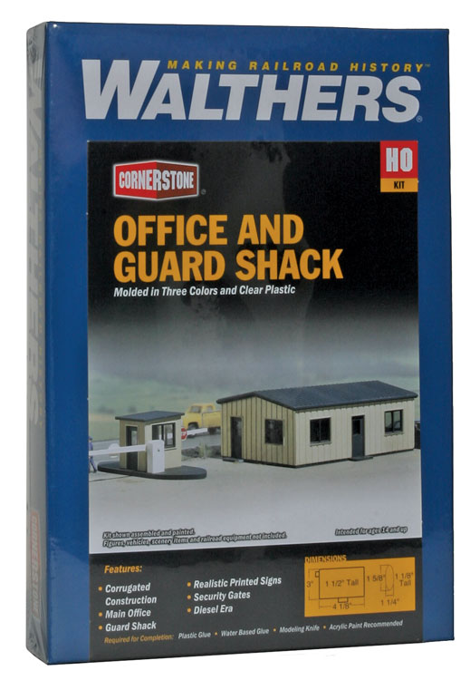 Walthers Cornerstone HO 933-3517 Office and Guard Shack - Kit