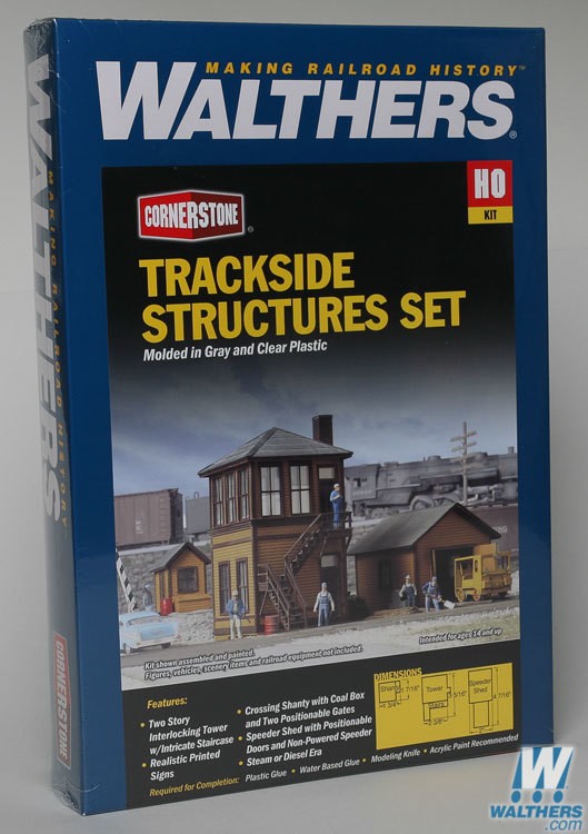 Walthers Cornerstone HO 933-3530 Trackside Structure Set - Interlock Tower, Speeder Shed & Crossing Shanty - Kits