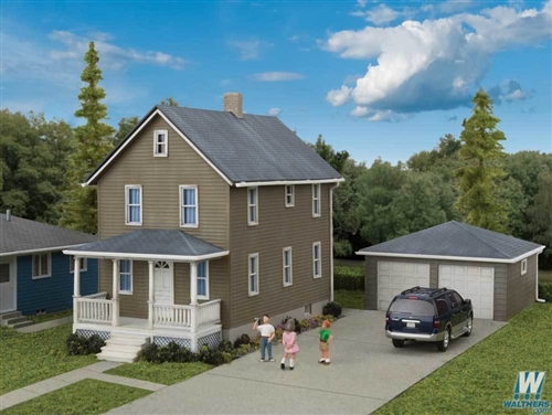 Walthers Cornerstone HO 933-3792 Two Story House with Garage - Kit