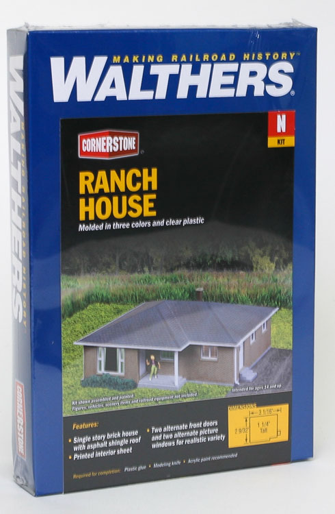 Walthers Cornerstone N 933-3838 Brick Ranch House - Kit