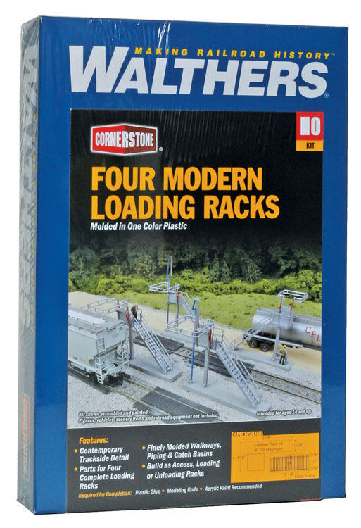 Walthers Cornerstone HO 933-4037 Four Modern Loading Racks - Kit