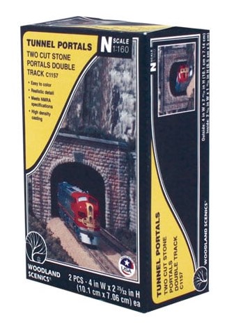 Woodland Scenics N C1157 Double Track Tunnel Portal Cut Stone - 2 Pieces